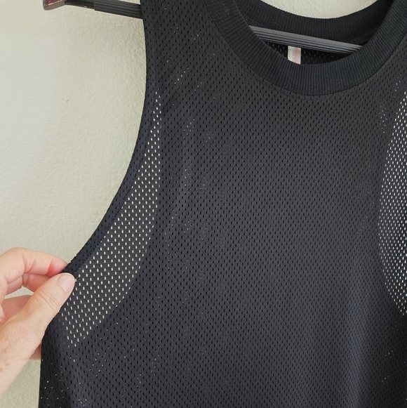 Free People Movement Courtside Mesh Pleated Mini Dress Black Size Large - Picture 8 of 16